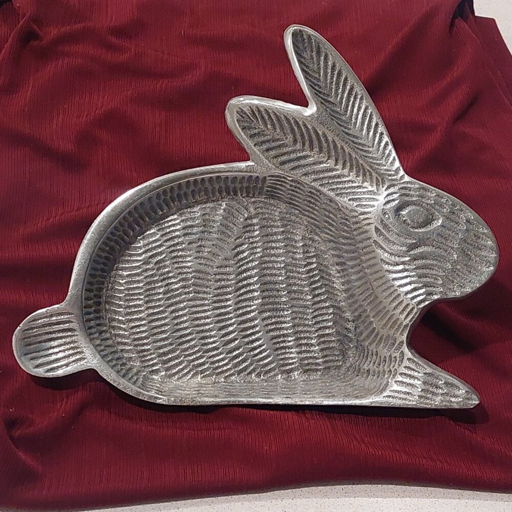 Vintage Pewter Rabbit Dish/Tray